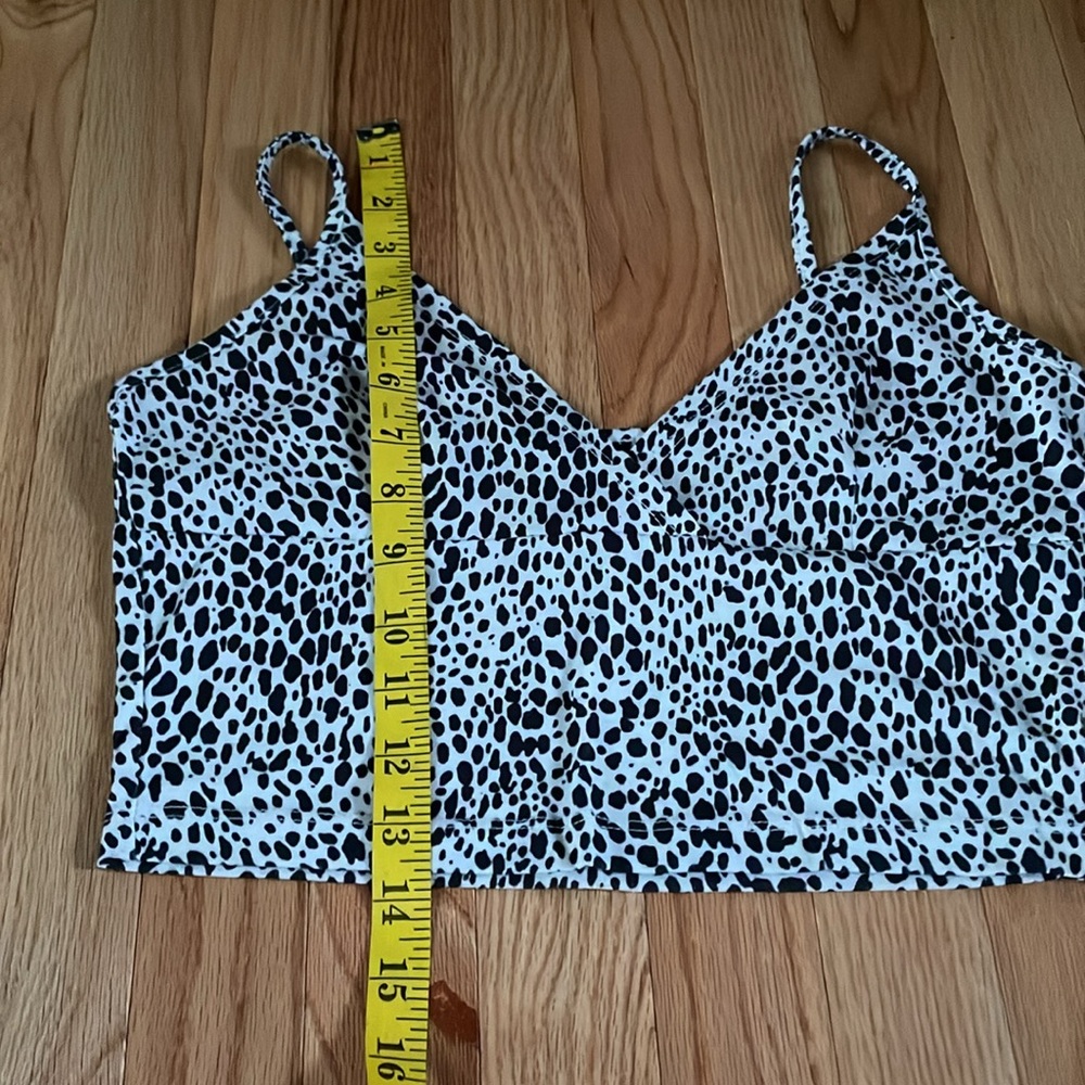 SHEIN Cami Crop Top Womens Small Black White Animal Print Casual Loungewear - Picture 5 of 8